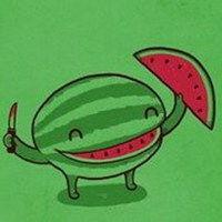 插画吃瓜少女头像动漫,动漫少女的甜蜜吃瓜时光